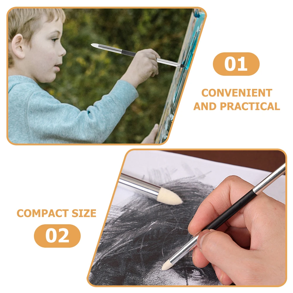 

2pcs Sketch Wipe Pens Sponge Eraser Art Tools For Drawing Durable Lightweight Sketching Tool Set Paper Blenders Blending Sticks