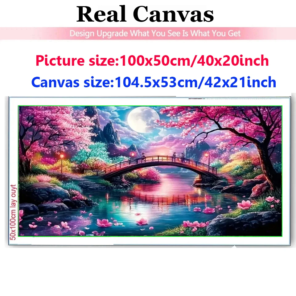 Pink Sakura Flowers Tree Landscape Diamond Painting Kit Diy Crafts Full Square Diamond Art Mosaic Diamond Embroidery Home Decor