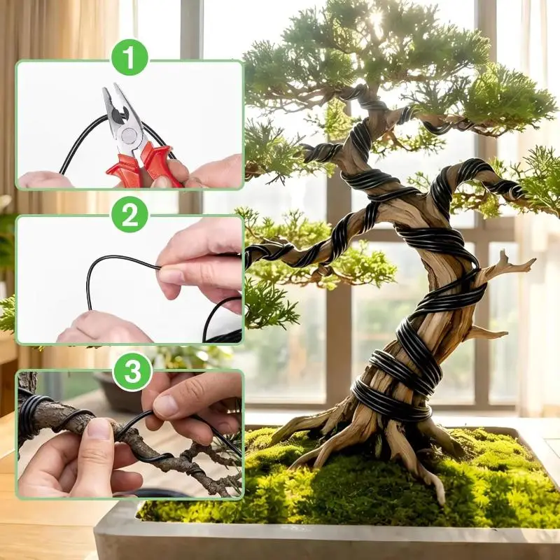 Bonsai Training Wire 10M 1-3mm Premium Aluminum Rustproof for Home Garden Orchard Plant Styling