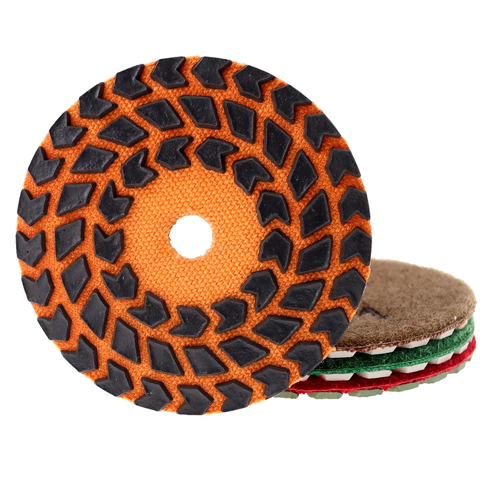 4 Step 3Inch Dry Polishing Pad For Granite Marble 4PCS Super Sharp Wall Diamond Sanding Disc For Sintered Stone