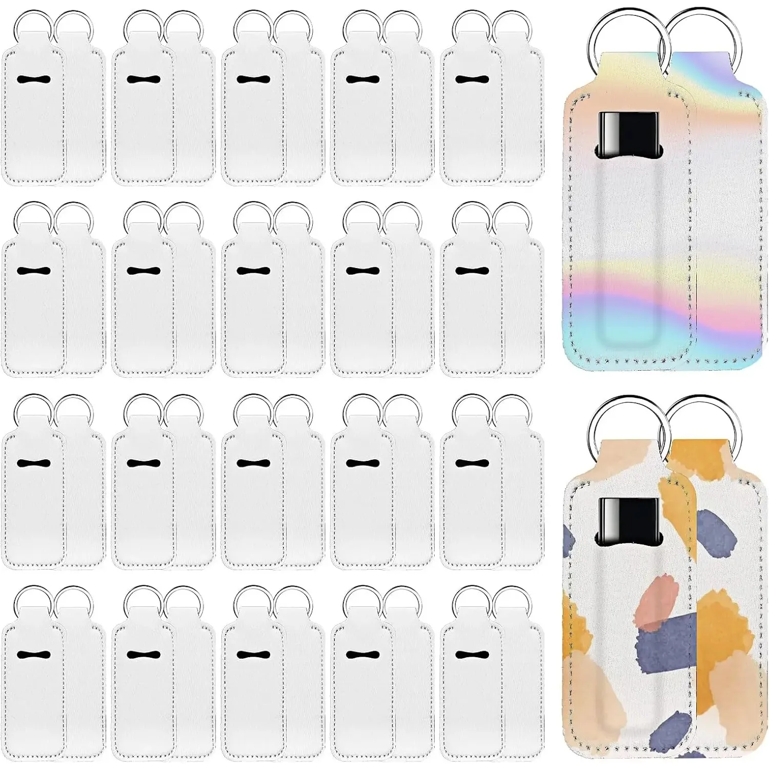 8 Pcs Sublimation Lipstick Keychain Blanks – DIY Heat Transfer Keychain Holders for Travel, Small Item Organizer