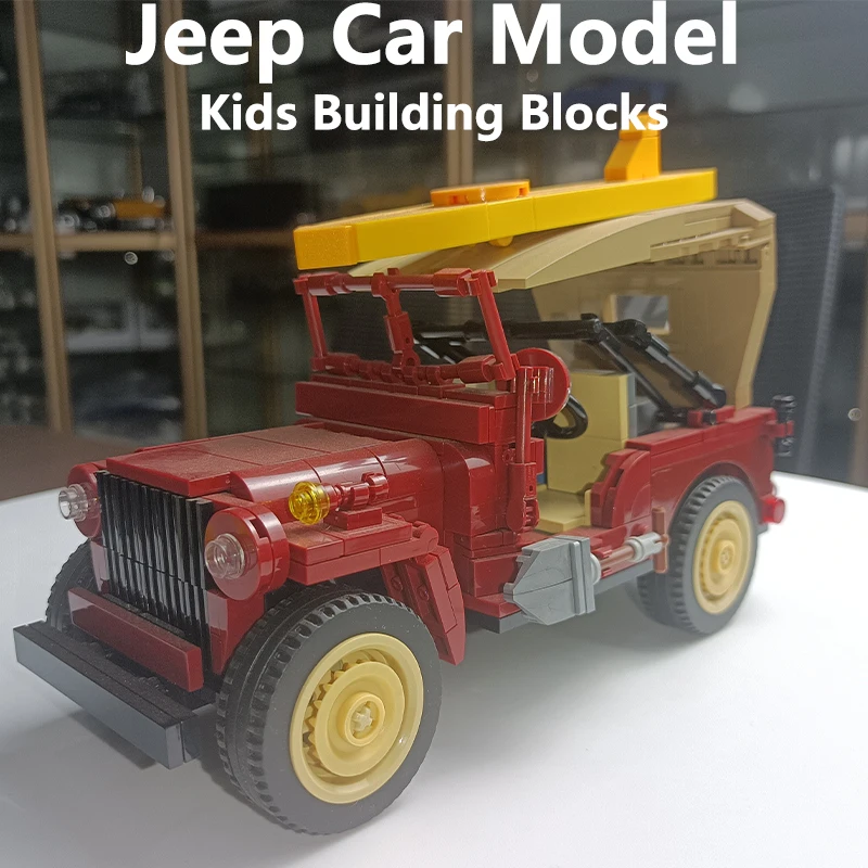 

628PCS Kids Building Blocks Creative Jeep Car Model Ornaments Kits DIY Puzzle Blocks Toys For Kids Adults Collectible Gifts