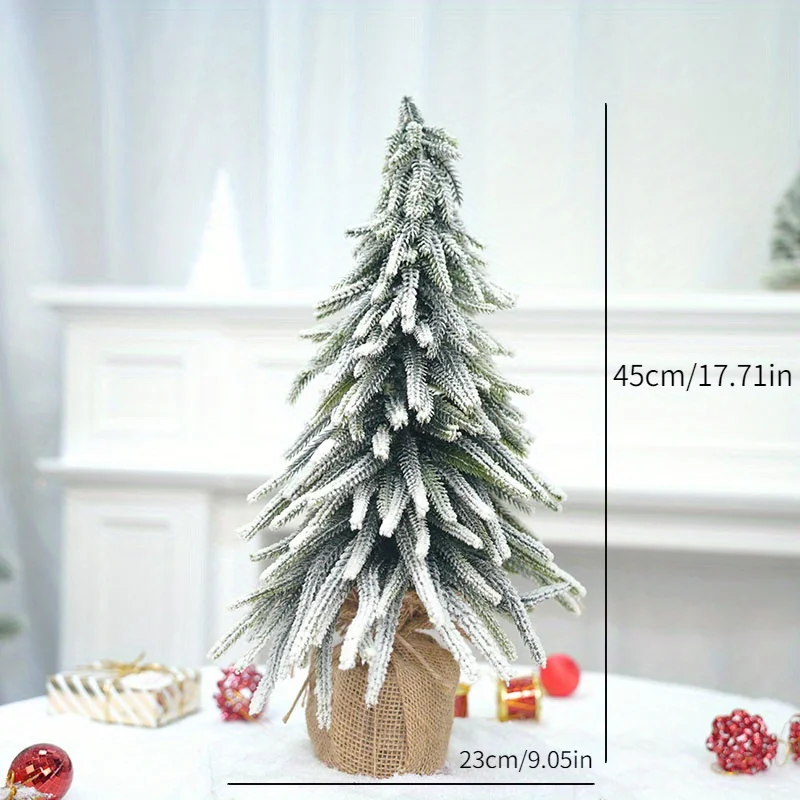 1 Piece Mini Falling Snow Christmas Tree PE Flocked Christmas Tree Tabletop Decorator Scene Arrangement Decorations