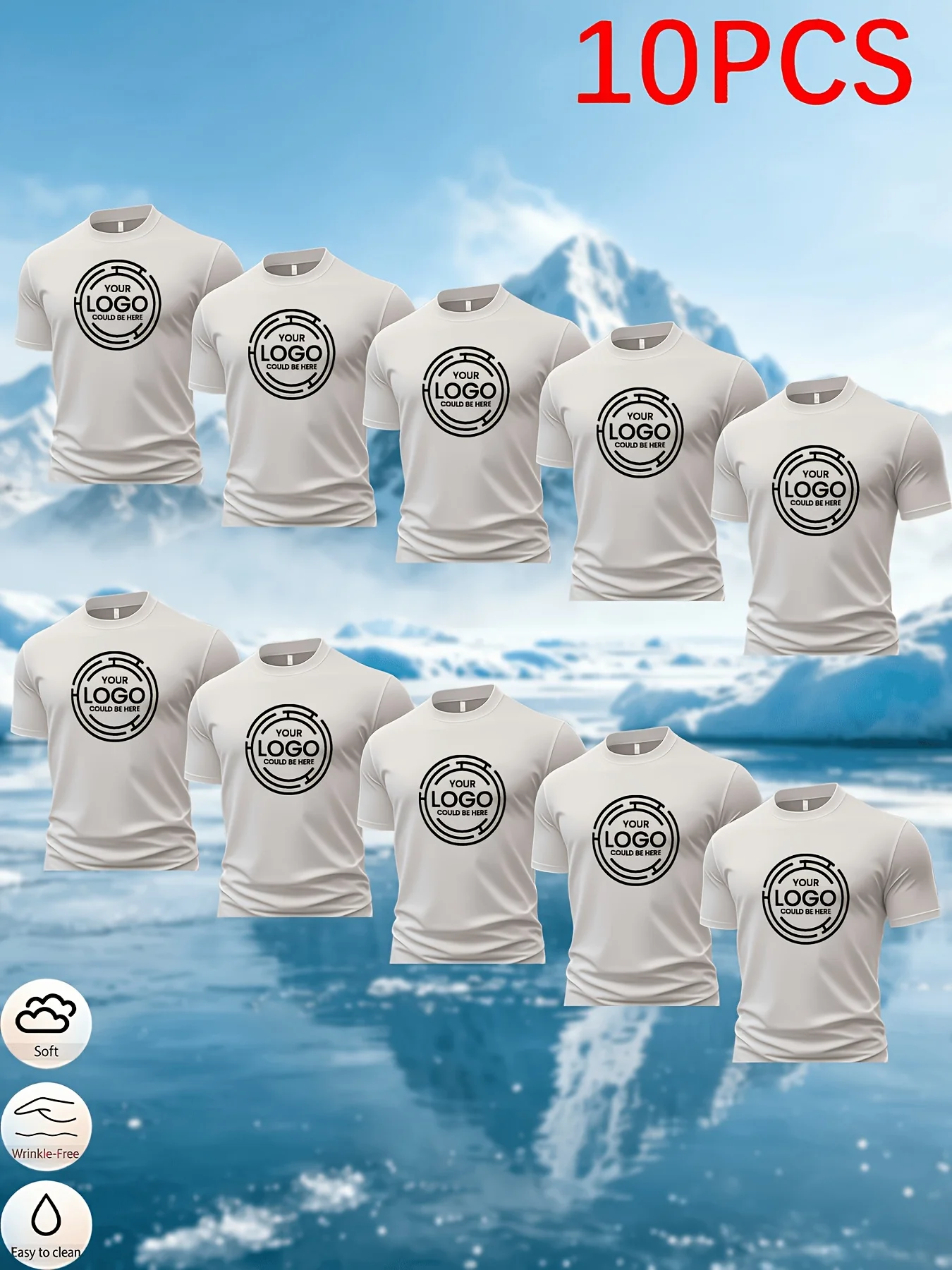10PC Summer Men's Logo Customized Shirt - Short Sleeve Trendy Fashion Customized Short Sleeve