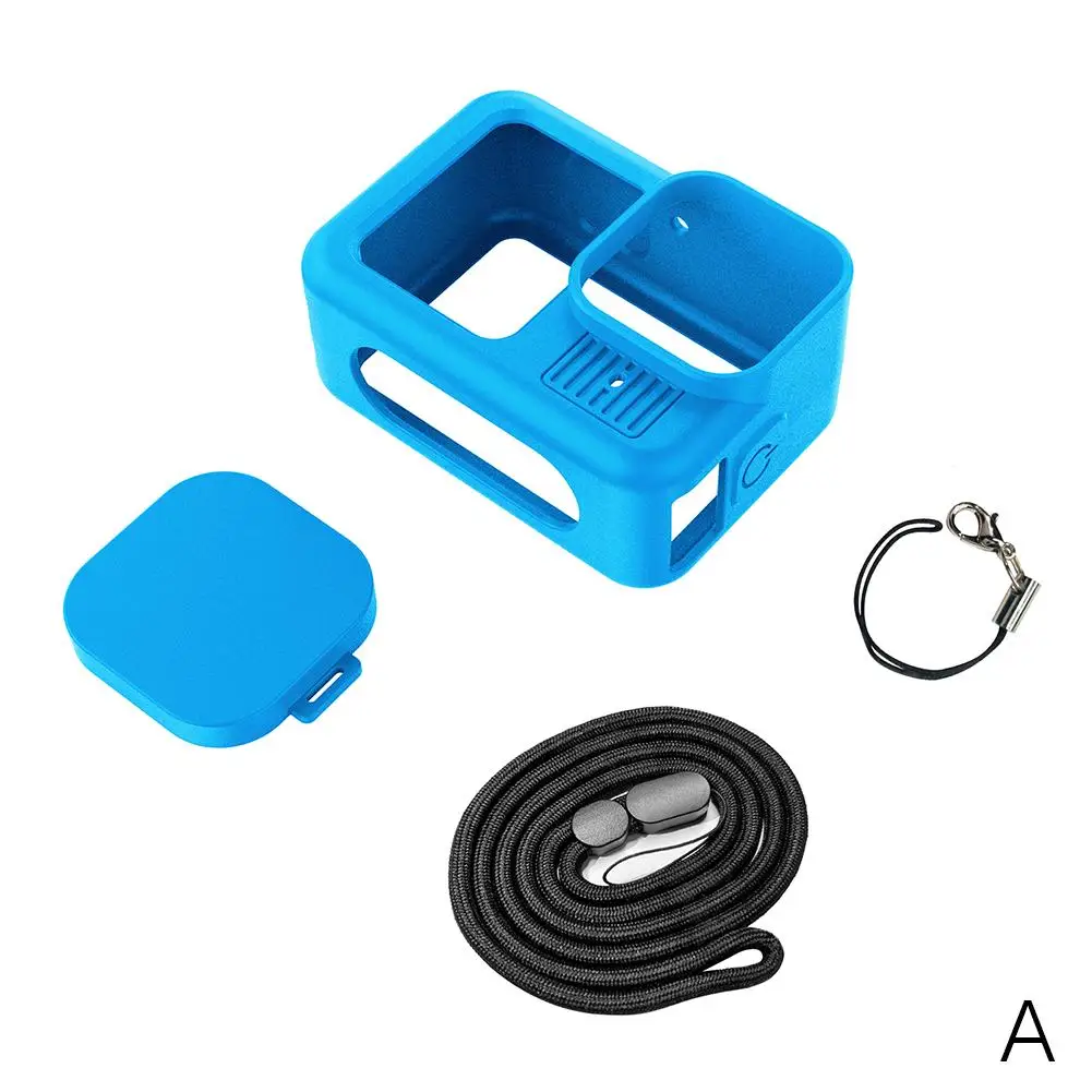 Accesorios para Cámara de Acción deportiva GoPro13 (cubierta de silicona antipérdida + + cubierta lateral de lente) con cubierta cuerda para cámara T0B3