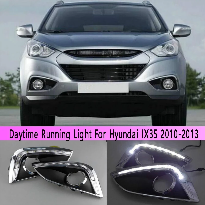 ●1Pair Daytime Running Light with Fog Lamp Hole Corner Light Signal Lamp Assembly for IX35 2010-2013