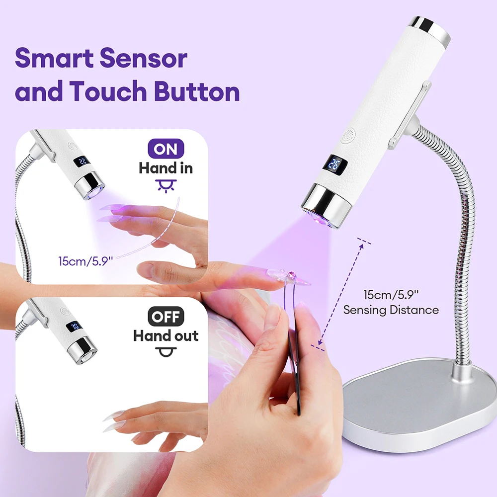 Handheld UV-nagellamp 2-in-1 nageldroger Draadloos UV-licht Nagellampdroger Nageluitharding Alle gellak Manicurelamp Nail Art Tool