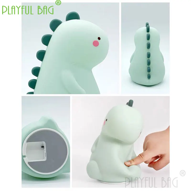 Giocattolo di decompressione cute little dinosaur silicone night light cambia colore telecomando dual function ornament zd68