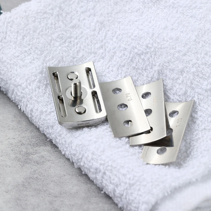 YAQI Trifecta Adjustable 316 Stainless Steel Polished Safety Razor Head with Different Blade Gaps