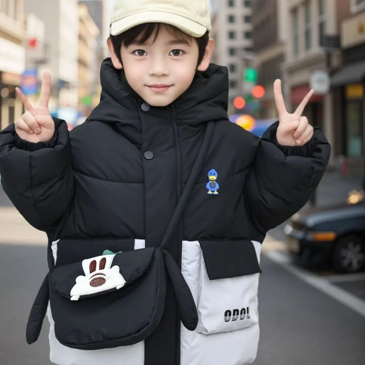 

Childrens Thick Padded Coat Winter Baby Boys Girls Cotton-padded Parka Thicken Warm Long Jackets Toddler Kids Outerwear