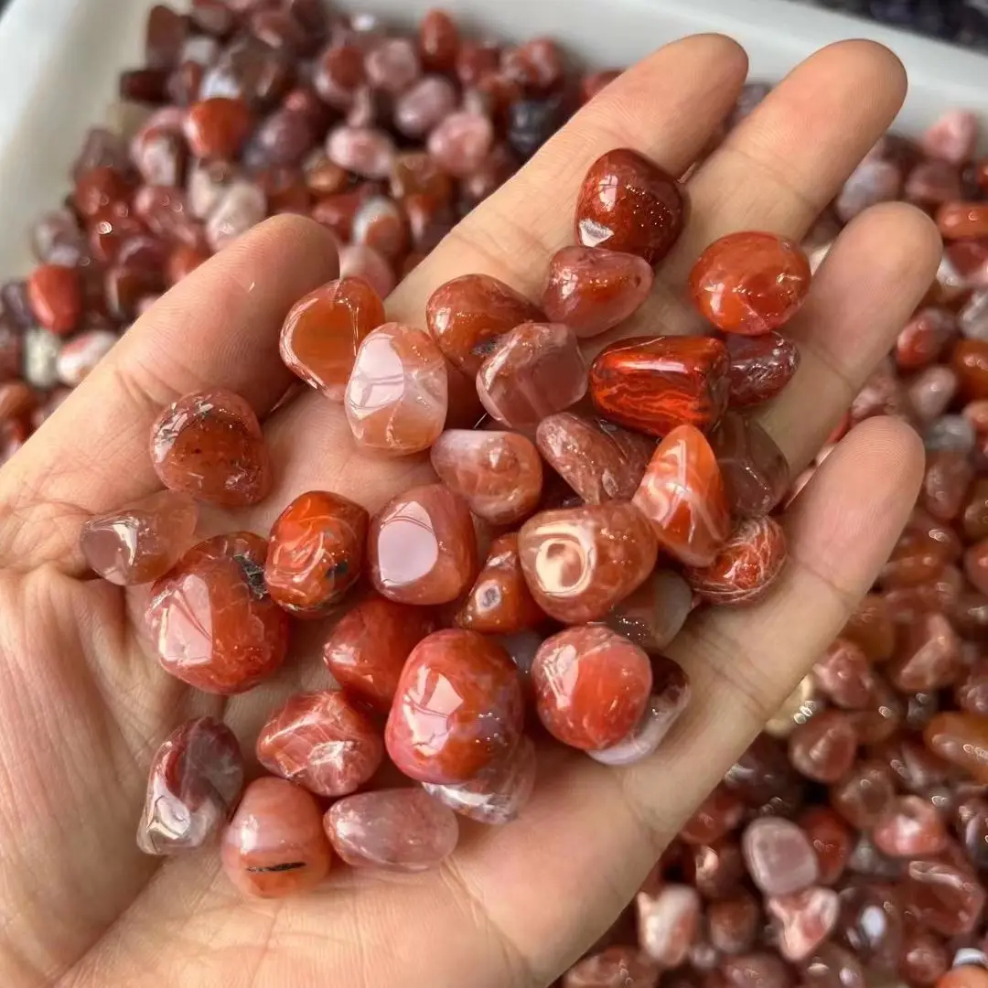 1000g/bag Natural South Red Agate Gravel Original Stone Purify Degaussing Quartz Crystals Minerals Specimen Health Decoration