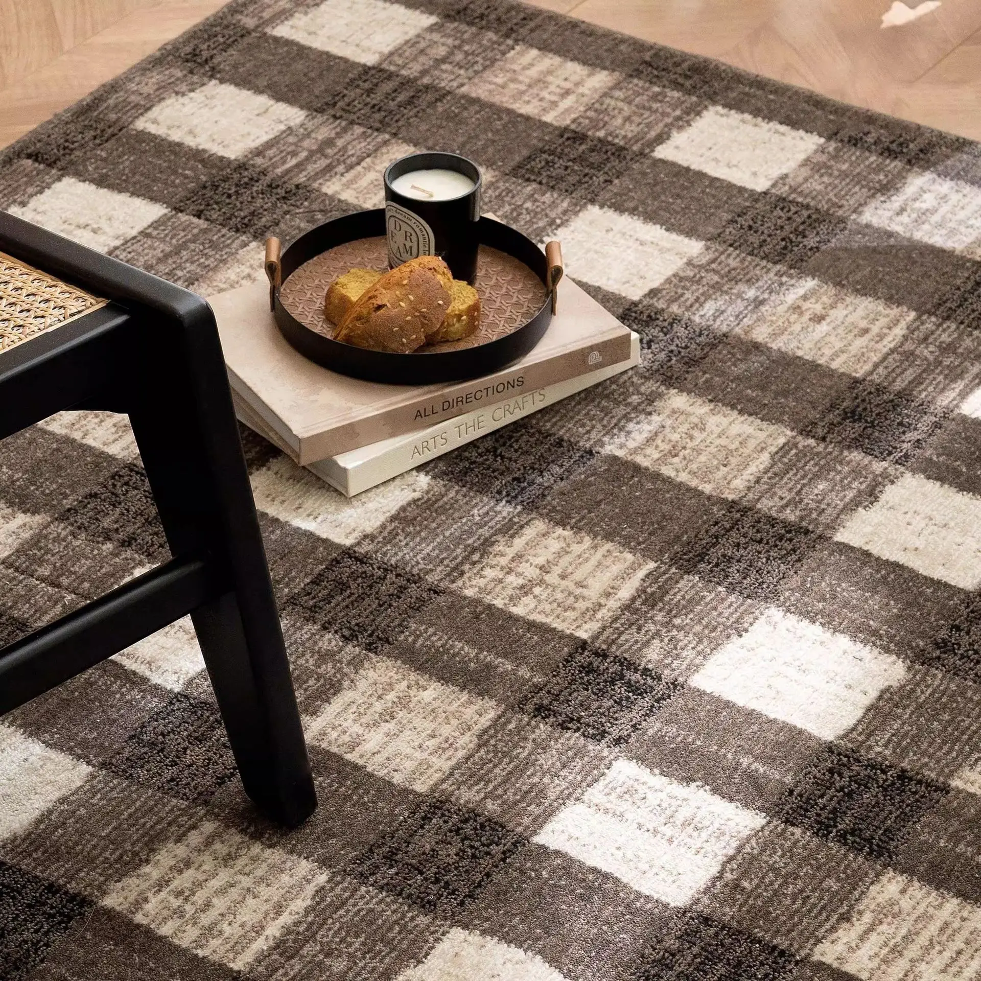 Moderno, simples, estilo medieval, tapete de lã, luxo leve, sofisticado, villa