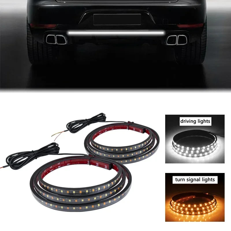 Car Signal Lamp White Yellow Two-color Led Running Board Light for Car Off-road Pickup Truck Body Pedal Decorative Lights