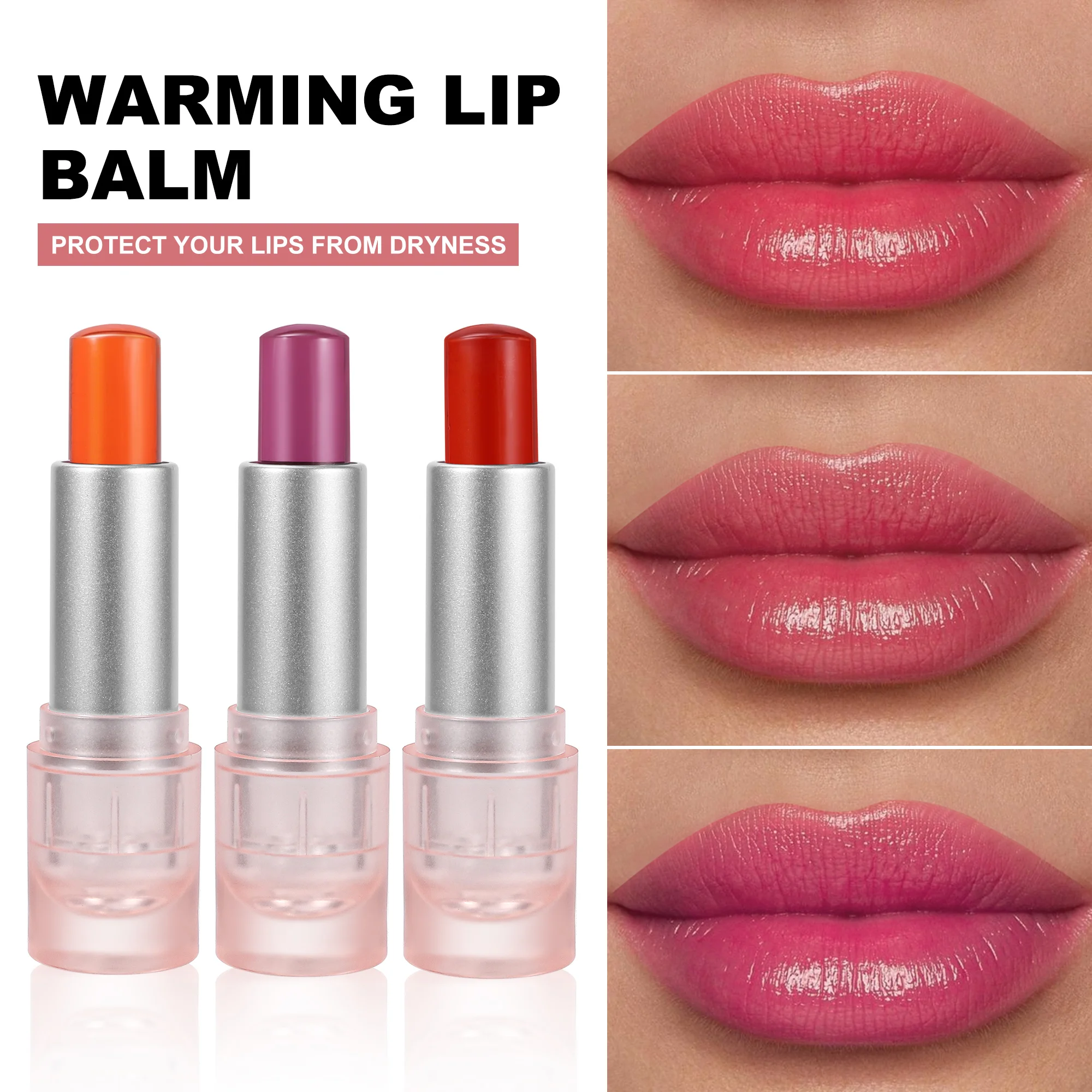 HANDAIYAN 3 Colors Moisturizing Lip Gloss Long-Lasting Tinting Moisturizing Gloss Jelly, Crystal Makeup Lipstick Set Women