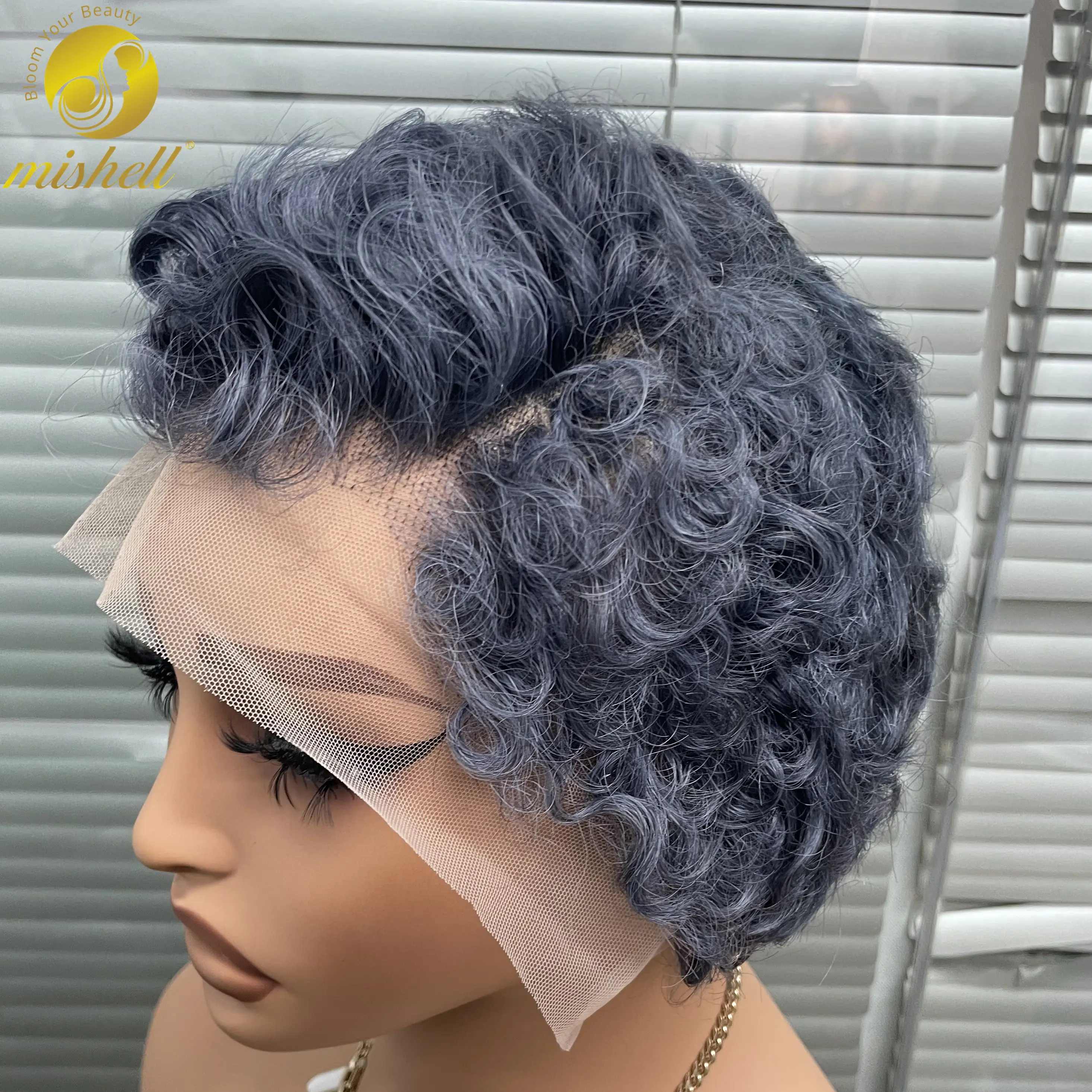 Gray Pixie Cut Wig Bob Human Hair Wigs 180% Density 13x4 Transparent Lace Frontal Short Bob Wig Brazilian Remy Hair for Women image 2