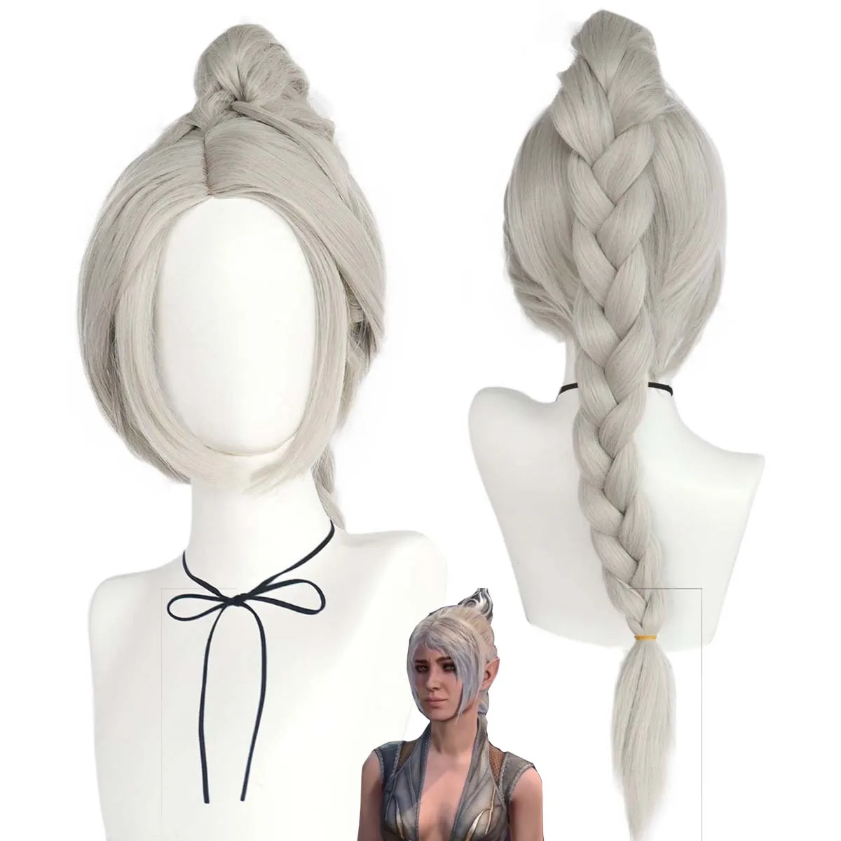 Game Baldur's Gate Cosplay Shadowheart Long Twist Braid Wig For Women