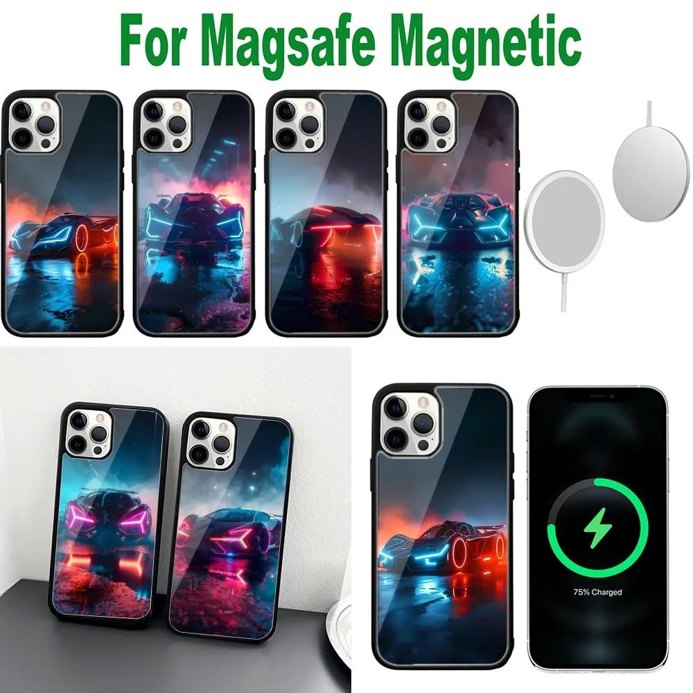 C-Cyberpunk sports car Phone Case For iPhone 16,15,14,13,12,11,Plus,Pro,Max,Mini Magsafe Magnetic Wireless Charging