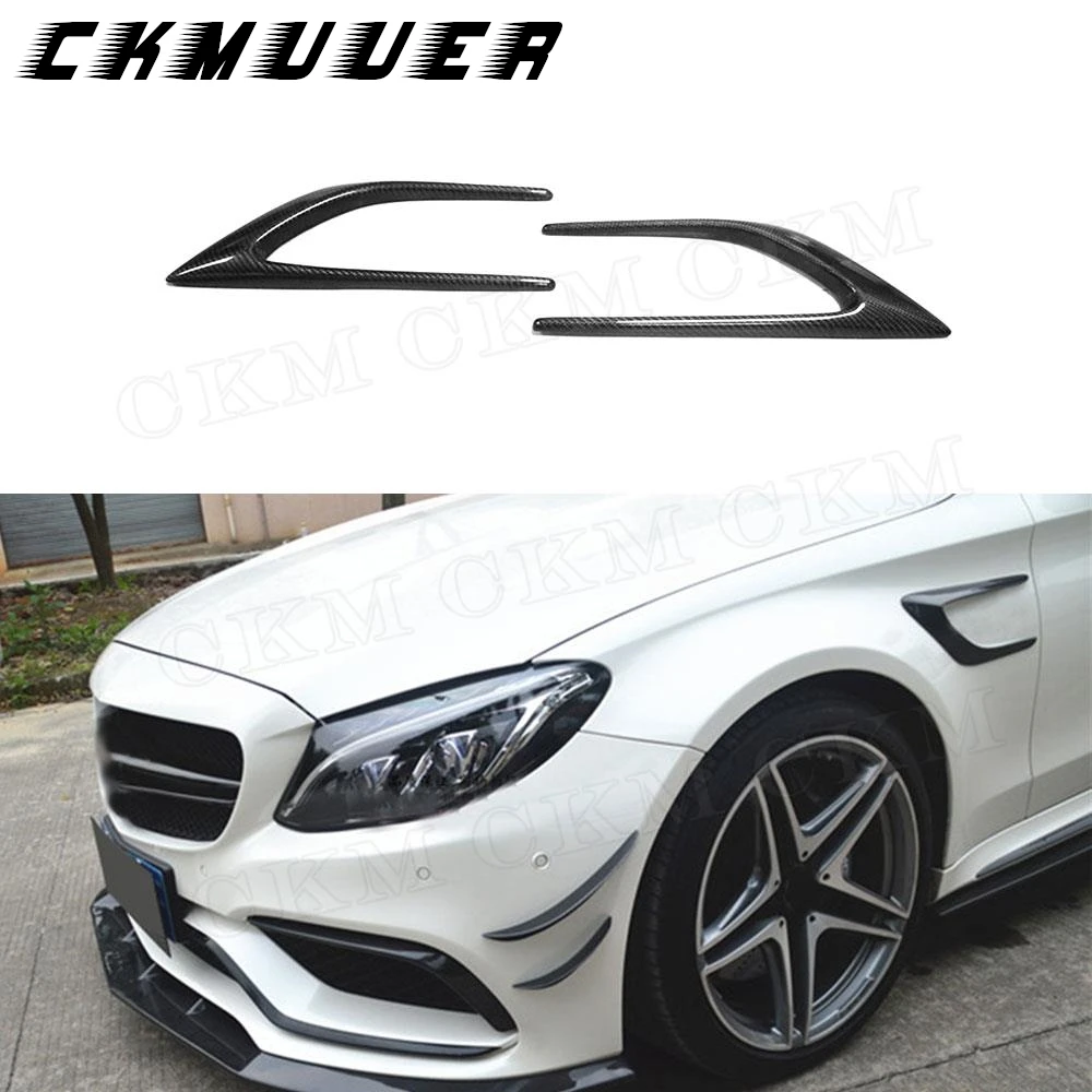 

Накладки на боковой бампер из углеродного волокна для Mercedes Benz C Class W205 C63 AMG C200 C260 C300 Sedan Coupe 15-17 Отверстия для крыльев