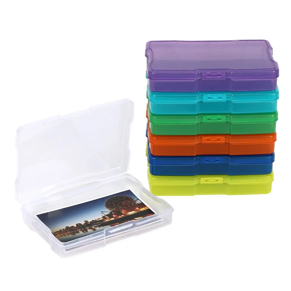 Portable 4x6Inch Photo Storage Box Hardware Multi-function Electronic Component Box Plastic Jewelry Box School Supplies