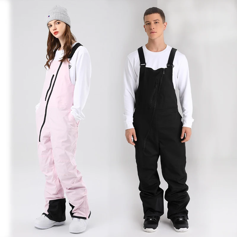 

New 2022 One Piece Ski Pants Women Men Snowboard Overalls Pants Warm Windproof Waterproof Ski Jumpsuits Snow Bib Trousers Suit