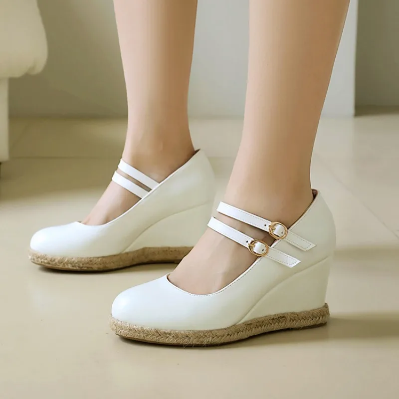 French Vintage Cross Tie Straw Woven Fisherman Single Shoes Women's Frosted Velvet Thick Bottom Heightening Platform Shoes