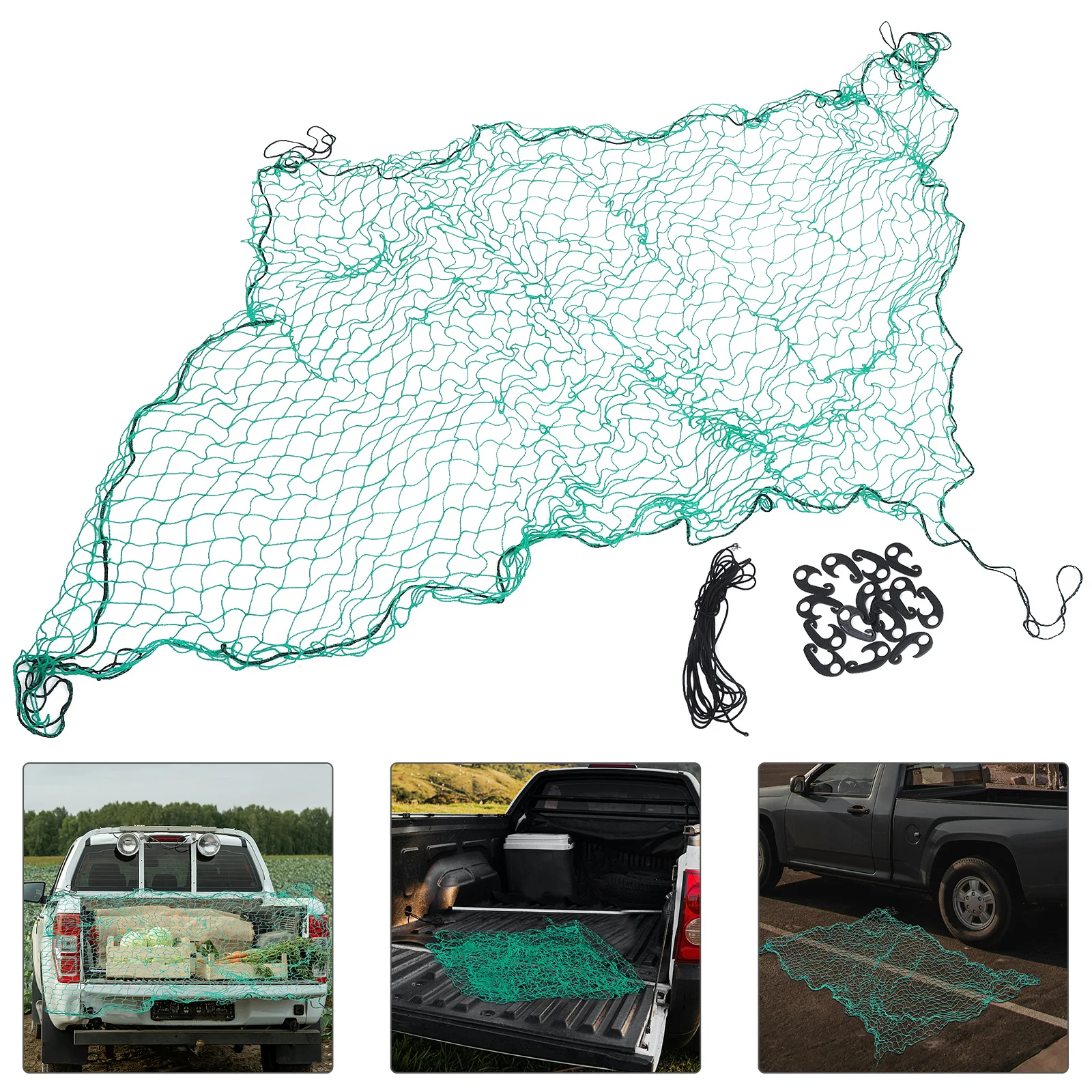 

Truck Bed Cargo Net Nylon Heavy Duty Cargo Fixing Net for Trailer Pickup Truck Bed Mesh Netting for Secure Transport