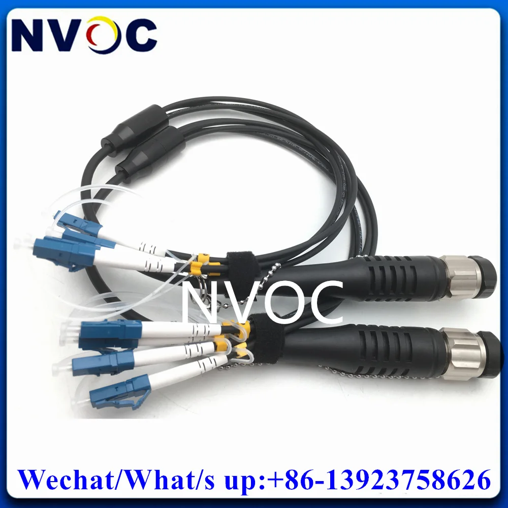 

12Pcs SM,4C,G657A1,4.5mm,TPU Armored Cable,1M,4Core ODC Female Male Square Socket to LC/SC/FC/STUPC Fiber Patch Cord Connector