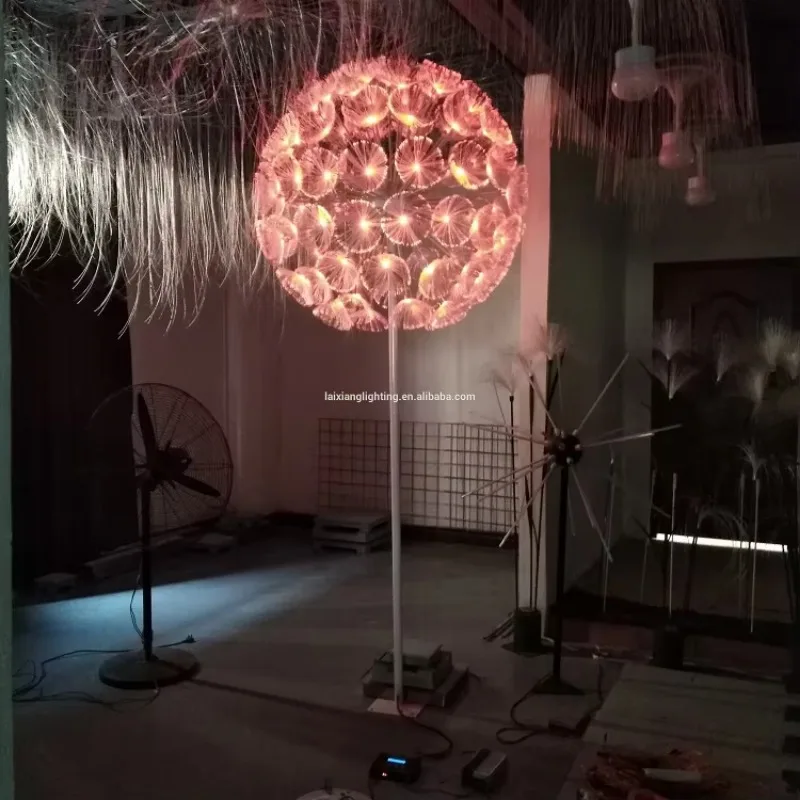 زينة عيد الميلاد Led من الألياف الضوئية زهرة الهندباء لعرض إضاءة بلازا للحديقة الخارجية #4