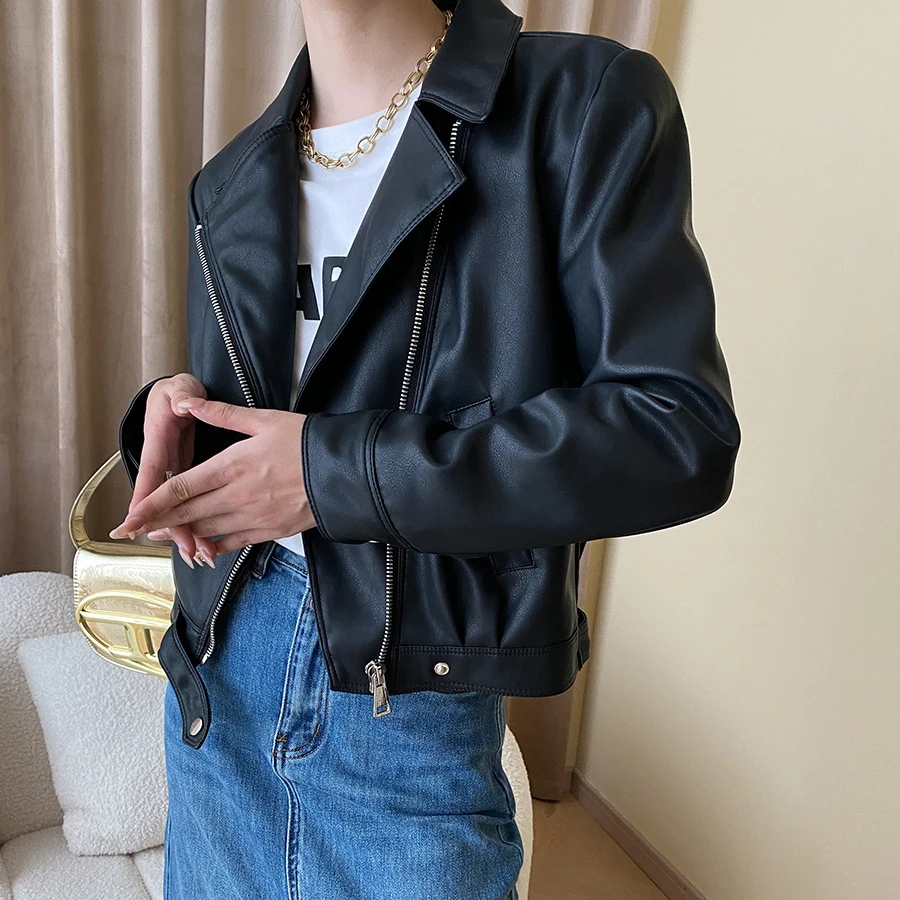 

2025 женская осенняя куртка из искусственной кожи, пальто с отложным воротником, розовая куртка, пальто, женская кожаная куртка, женская уличная одежда, топы, одежда