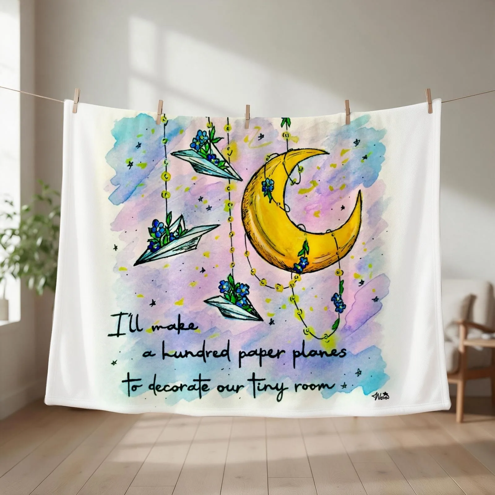 Little Miss Why So Paper Planes & Forget-Me-Nots Inspired by The Amazing Devil Throw Blanket sofa bed for sofa Blankets