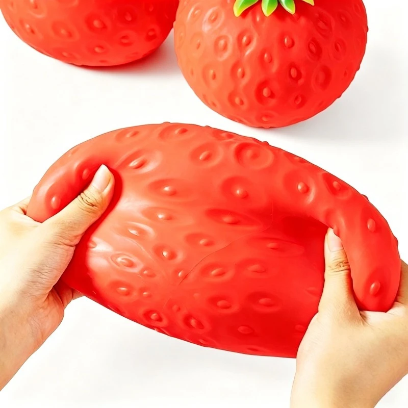 Riesiges Erdbeer-Squishy-Spielzeug, extra große Größe, Erdbeer-Fidget-Spielzeug, langsam aufsteigender, formbarer Entspannungsball für Erwachsene, Freunde, Geschenke