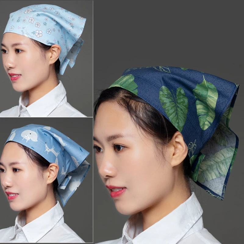 Chef Working Hat Japanese Cuisine Restaurant Hotel Waiter Cafe Bar Kitchen Hat Sushi Turban Women Work Head Scarf