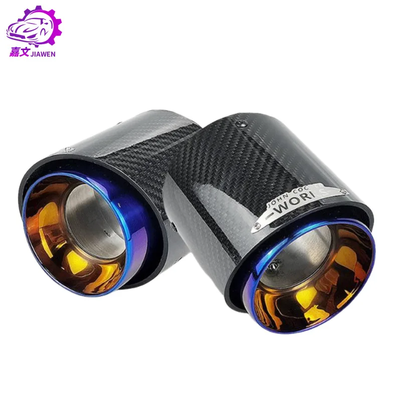 Stainless Steel Carbon Fiber Pattern Exhaust Tip for BMW MINI Car Modification - 73-95mm 85-105mm Diameter view 5