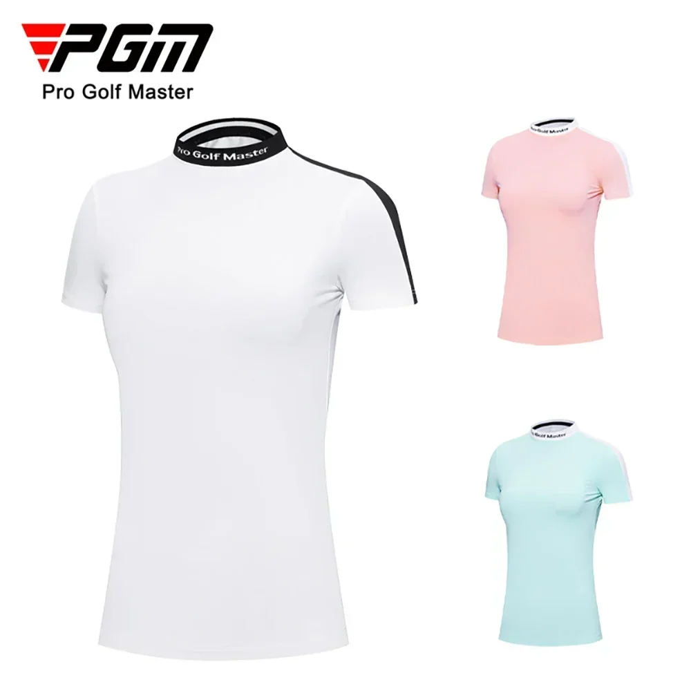 PGM Hot Sale Golf Women T-Shirt Sport Leisure Summer Short Sleeve Lady Clothing Elasticity Quick Dry Breathable Cool sportswear