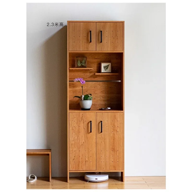 #Home Entry solid wood porch cabinet, door change shoe cabinet, living room partition screen storage and storage integrated high