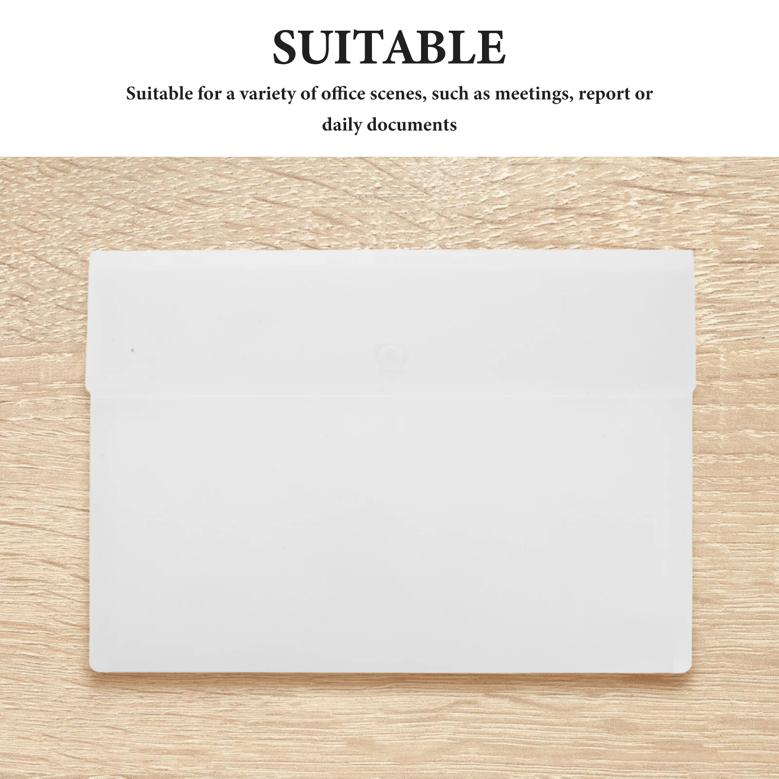 10Pcs Plastic Folder with Snap Closure Large Capacity Transparent Document Holder for Business Meetings and Office File