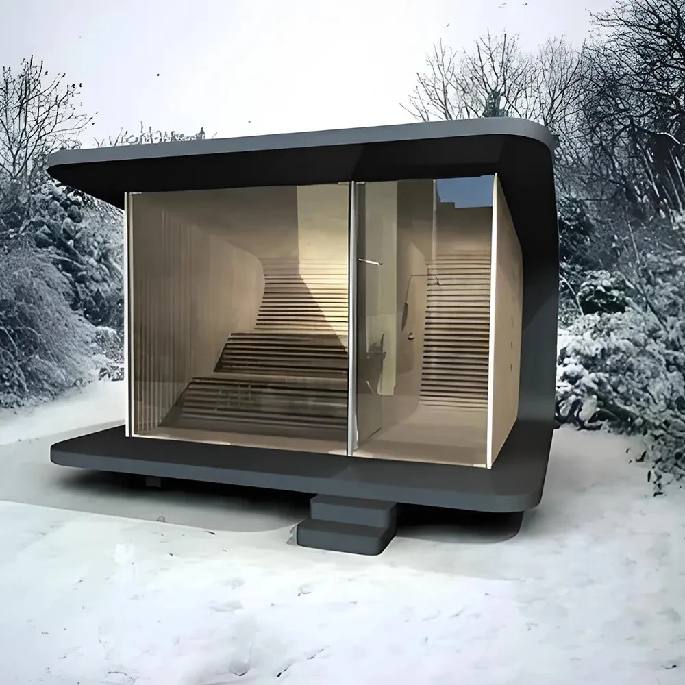Solid Wood Sauna Room, Red Cedar, 4 5 6 Person, 1800x1200x1900mm, Luxury Intelligent Control Dry Sauna for Indoor Villa