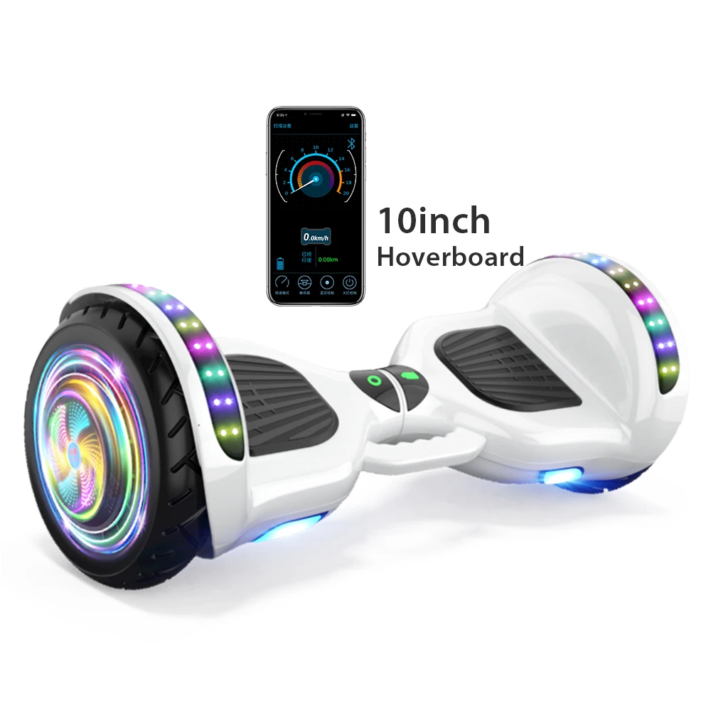 2024 New Cool Lighting Tunnel Motor Hoverboard 10inch Self Balance Scooter 700W Dual Motor For Kids And Adults