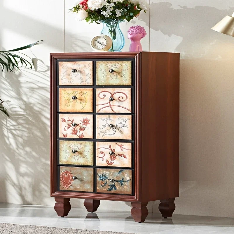 

Bedroom storage, living room small side cabinet, solid wood locker, simple