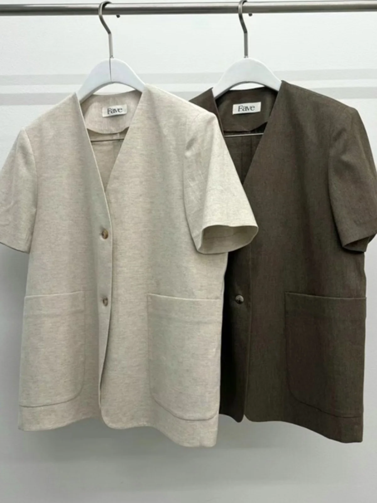 

SuperAen 2024 Summer New Korean Loose Sleeve Cotton Linen Suit Coat Women's Fashion Short Sleeve Linen Blazer