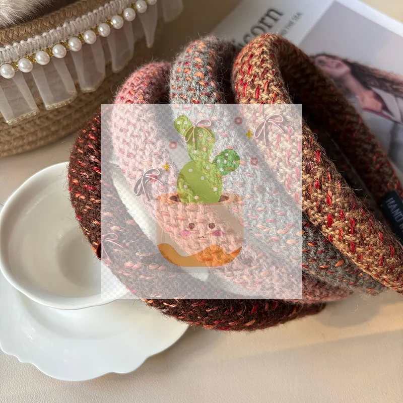 Nuova fascia per capelli con griglia mille uccelli, fascia per capelli alta cranica, accessori per capelli da donna