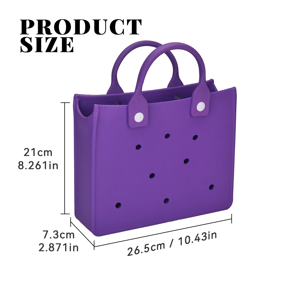 Borsa Tote da spiaggia in EVA, borsa impermeabile con capacità confortevole, borsa portaoggetti portatile per esterno, piccola borsa a forma di valigetta