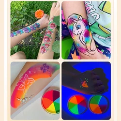 30g Face Paint Rainbow Split Cake Non-Toxic Water-Based Fluorescent For Christmas Party Makeup Body Painting Pigment