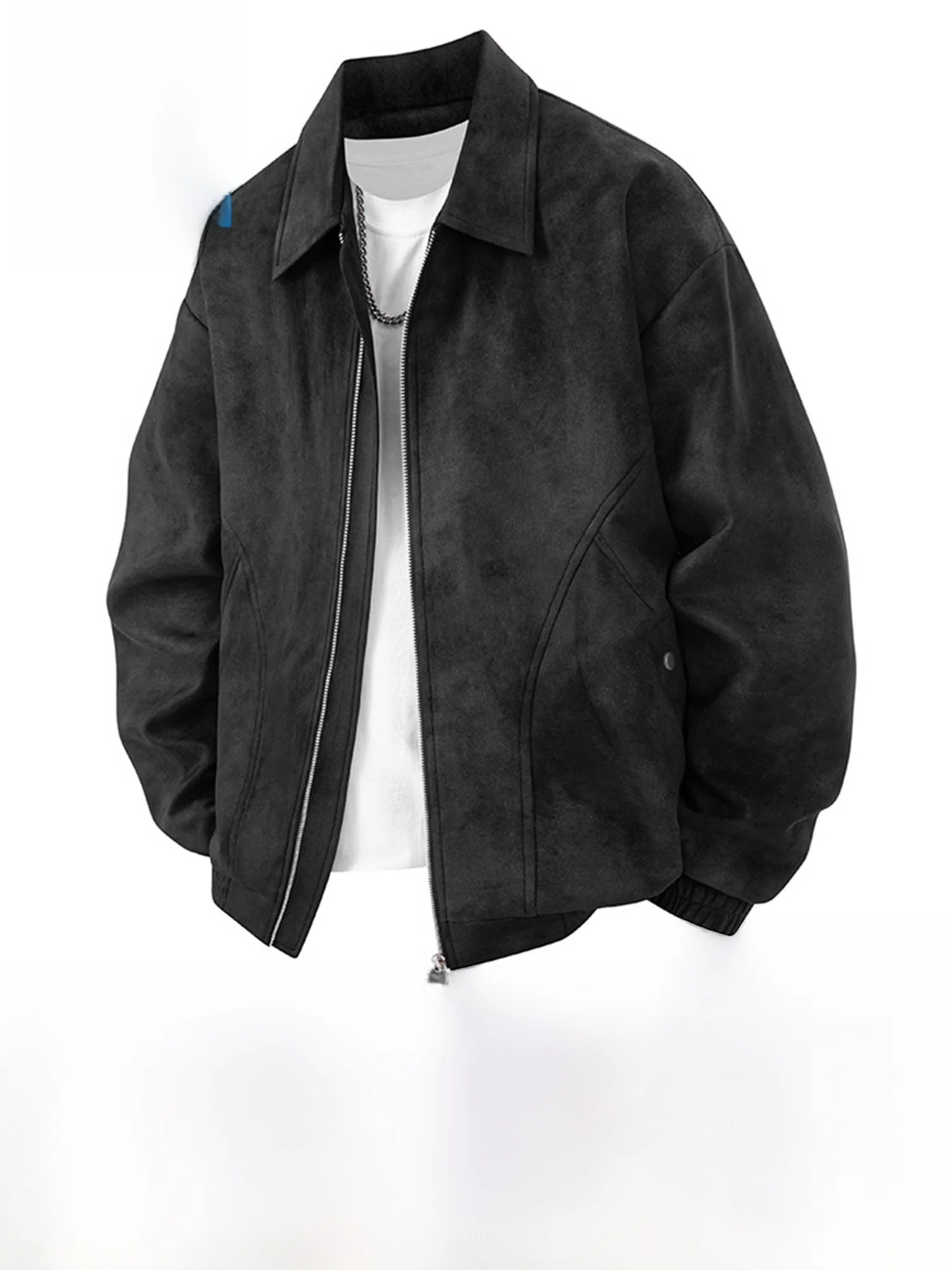 

True Weave American Sle Suede Jaet Men's Autumn Winter Vintage Melne Top Loose Fit Multi ket Casual Windproof