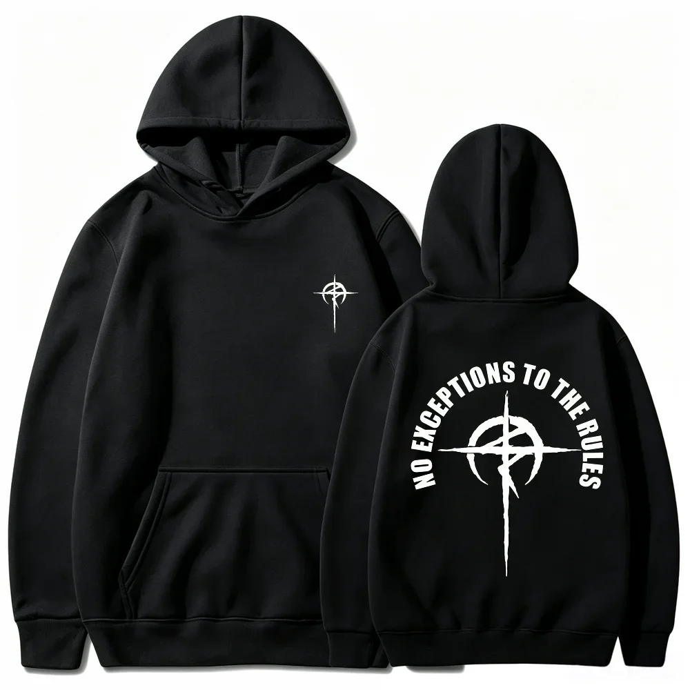 Streetwear Hoodie, Men Women Hooded Sweatshirt Minimal Symbol Quote Front & Back Print Fashion Casual Long Sleeve Pullover