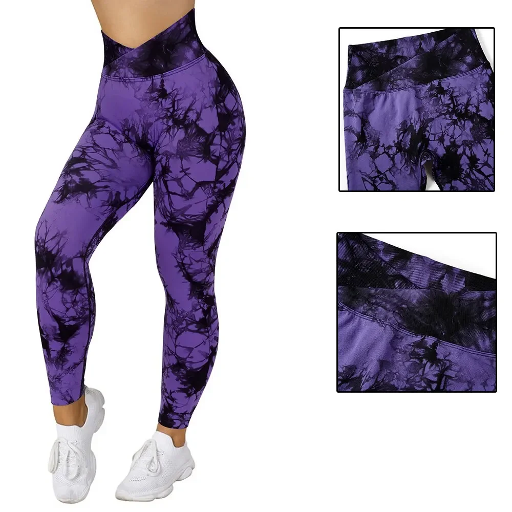 Tie Dye Fitness Legging femme Push Up entraînement Sport Leggings femmes Scrunch fesses femme tenue gymnastique sans couture Legging pantalon