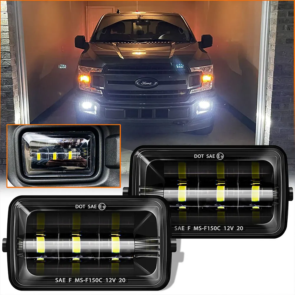 

Premium LED Projector Fog Light Clear Lens For Ford F150 2015 2016 2017 2018 Plug And Play