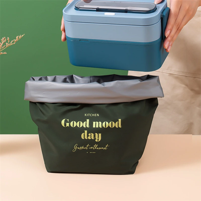 Thermal Insulated Lunch Bag Portable Large Capacity Nylon Bento Box Bags Carry Picnic Food Tote Cooler Bag for Work School