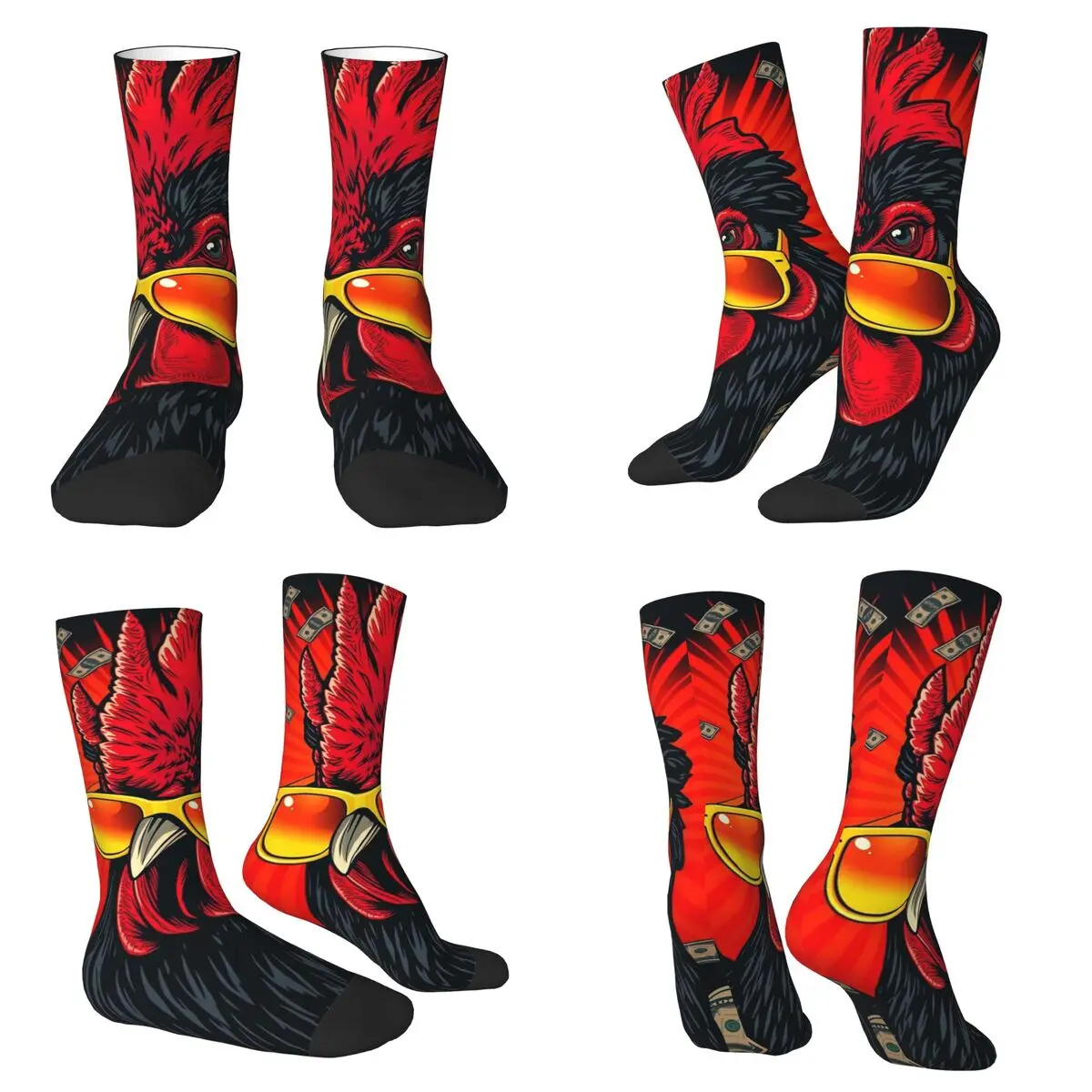 

Носки с принтом петуха в стиле ретро, чулки высокого качества в стиле Харадзюку, всесезонные длинные носки, аксессуары для мужчин и женщин, рождественские подарки