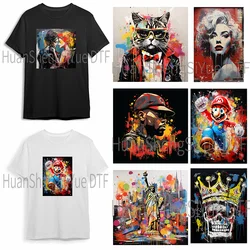 Graffiti Painted Pattern ips Fashion Iron Patch Clothing T-shirt DIY Hoodie Jacket Sticker DTF Patch Is Waterproof